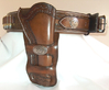 Ranger Style Cartridge Belt with Double Loop Holster & Matching Concho.s